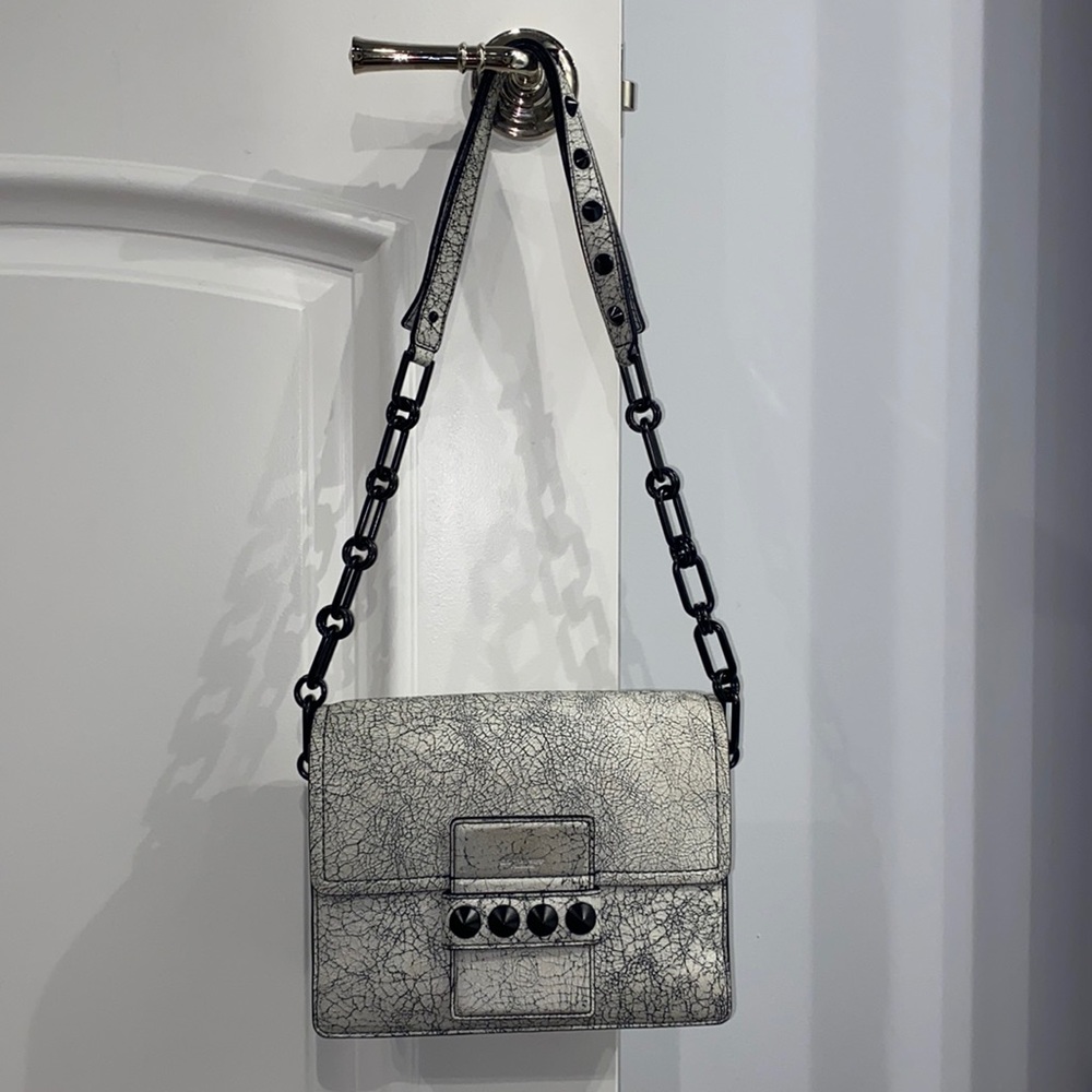 Michael Kors Cate medium crackled leather shoulder bag